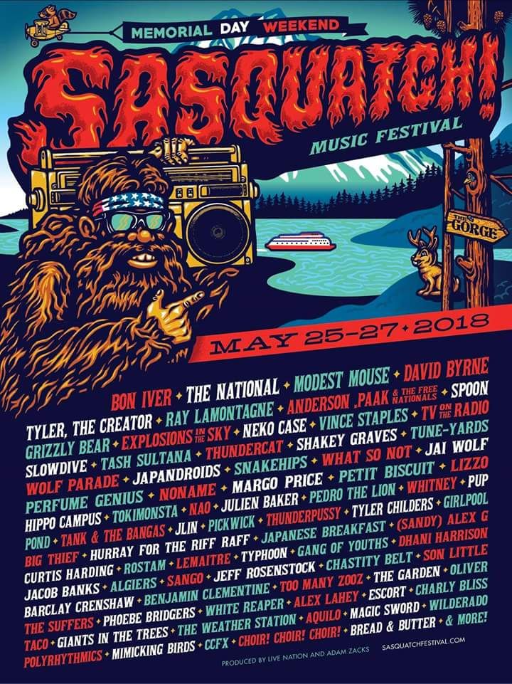 Sasquatch Festival announces 2018 lineup, including The National and